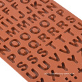 huruf cetakan cokelat silikon